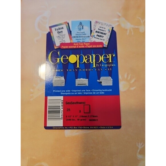 Vintage NIP Geopaper Southwest Stationery 25 Sheets Chili Peppers 8.5 x 11 - Picture 2 of 3